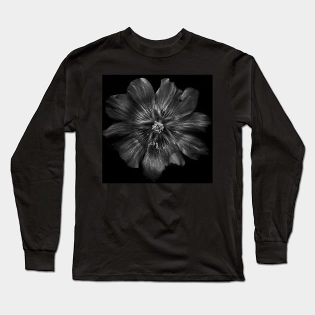 Backyard Flowers In Black And White 22 Long Sleeve T-Shirt by learningcurveca